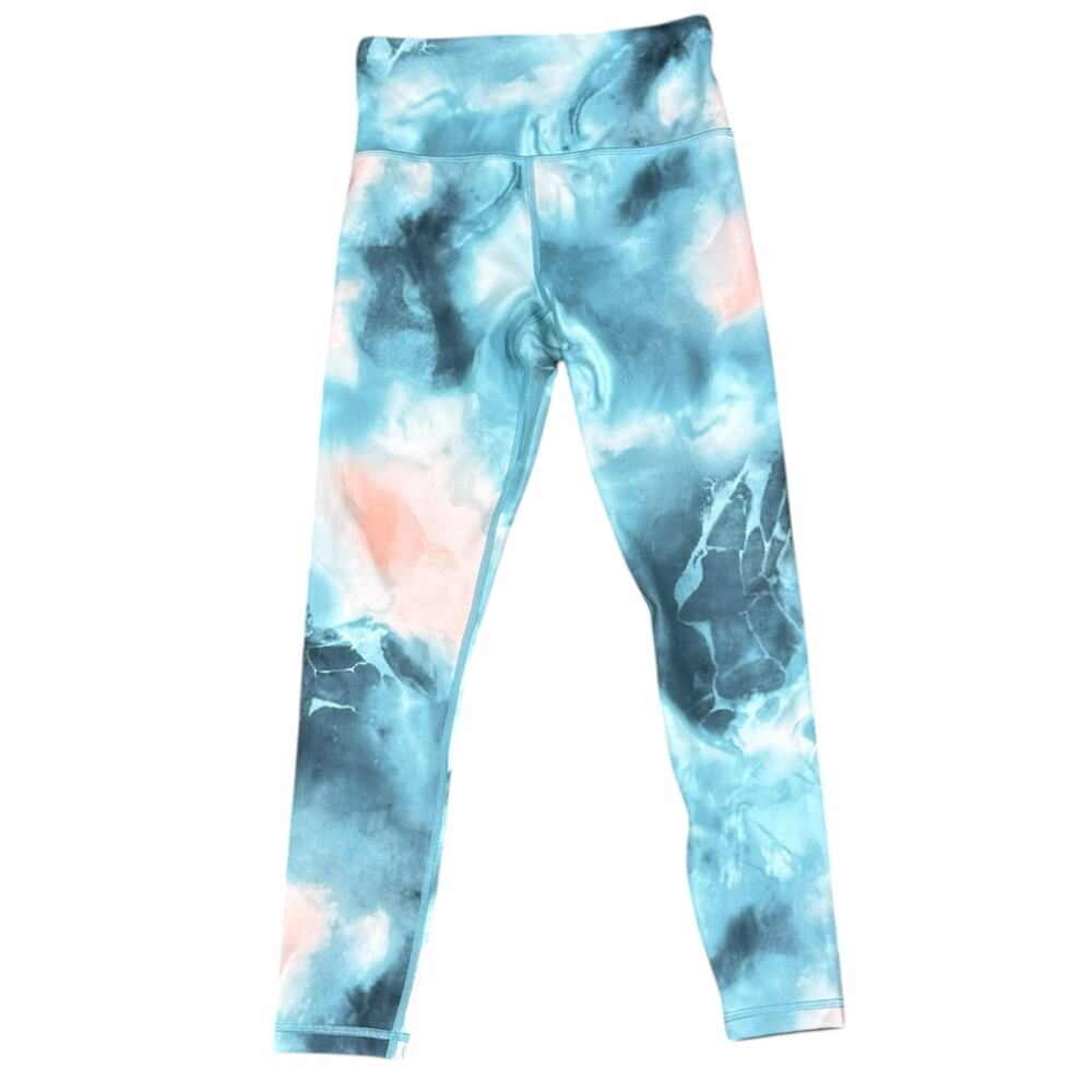 ATHLETA Elation Printed 7/8 Tight Blue Pink Abstract Ankle Leggings Women's XS
